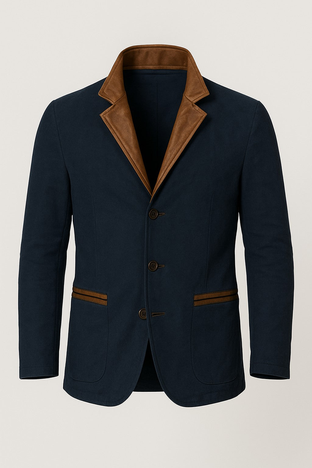 Charlie | Men’s Suede Jacket – Structured Fit – Leather Trim – Classic Notched Lapel Design