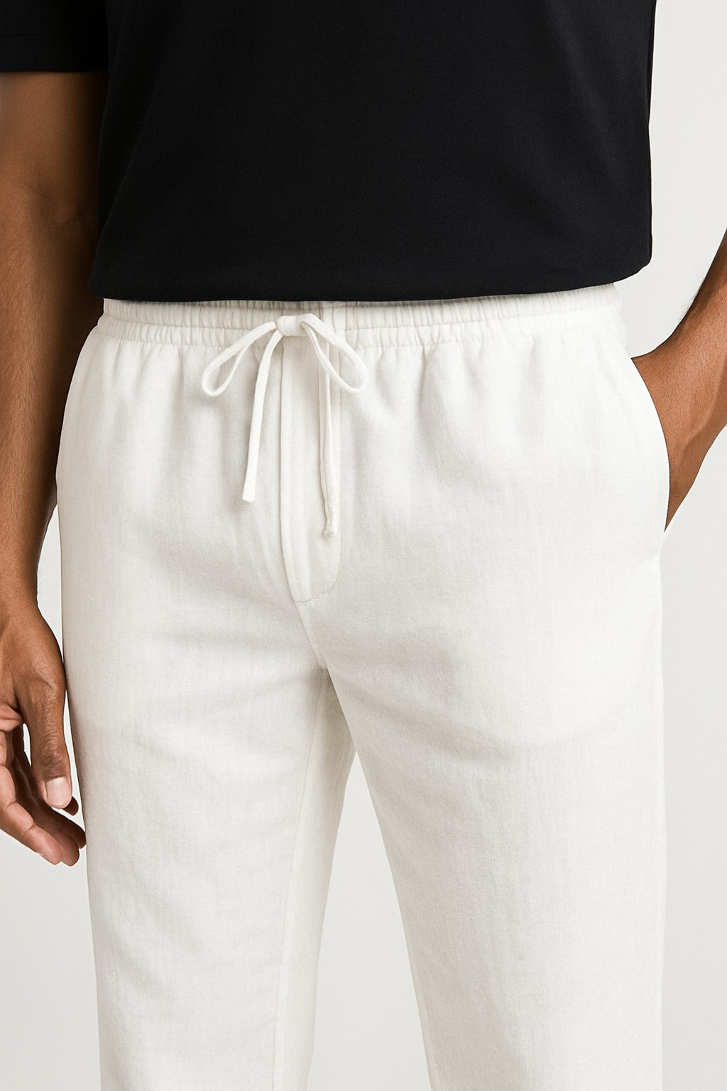 Alfie | Men’s Wide-Leg Trousers – Breathable Linen – Relaxed Fit – Drawstring Waist – Full Length