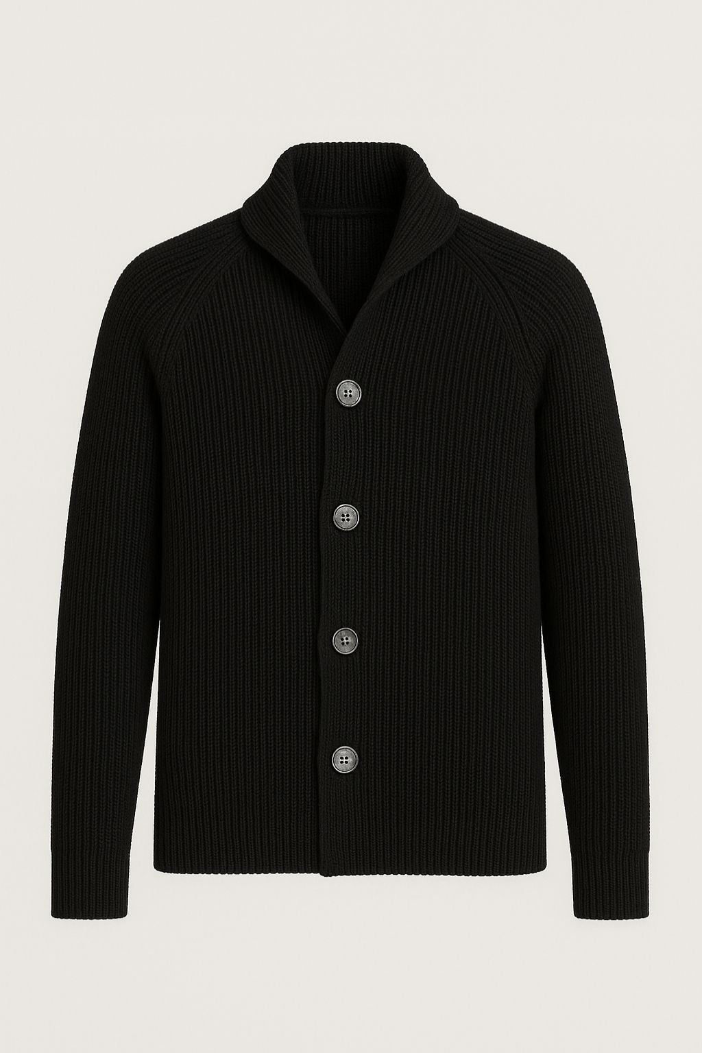 Noah | Men’s Knitted Cardigan - Button-Up Sweater - Ribbed Design - Everyday Layering
