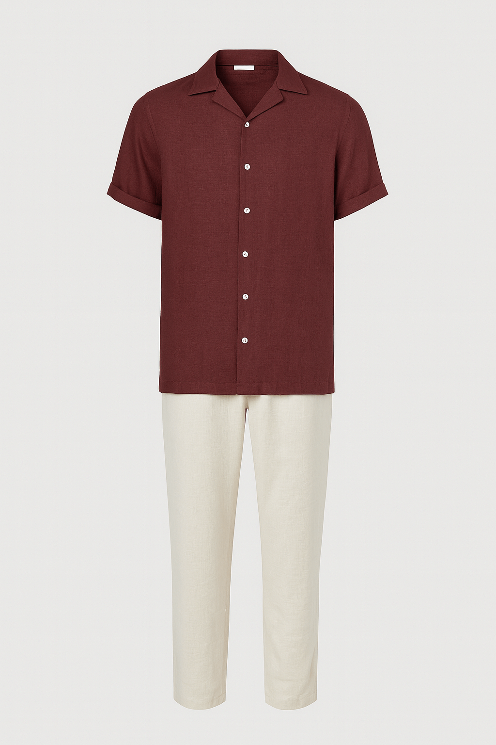 Aldo | Men’s Linen Summer Outfit – Short-Sleeve Shirt & Drawstring Pants Set