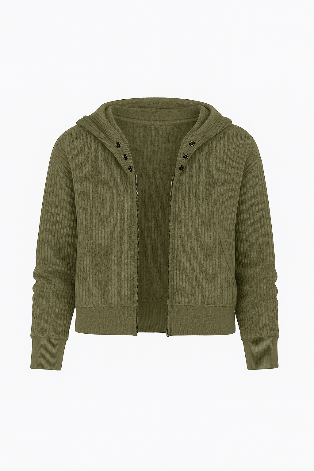 Dana | Women's Waffle-Knit Hooded Jacket - Soft Waffle Texture - Relaxed Slim Fit - Casual Layering