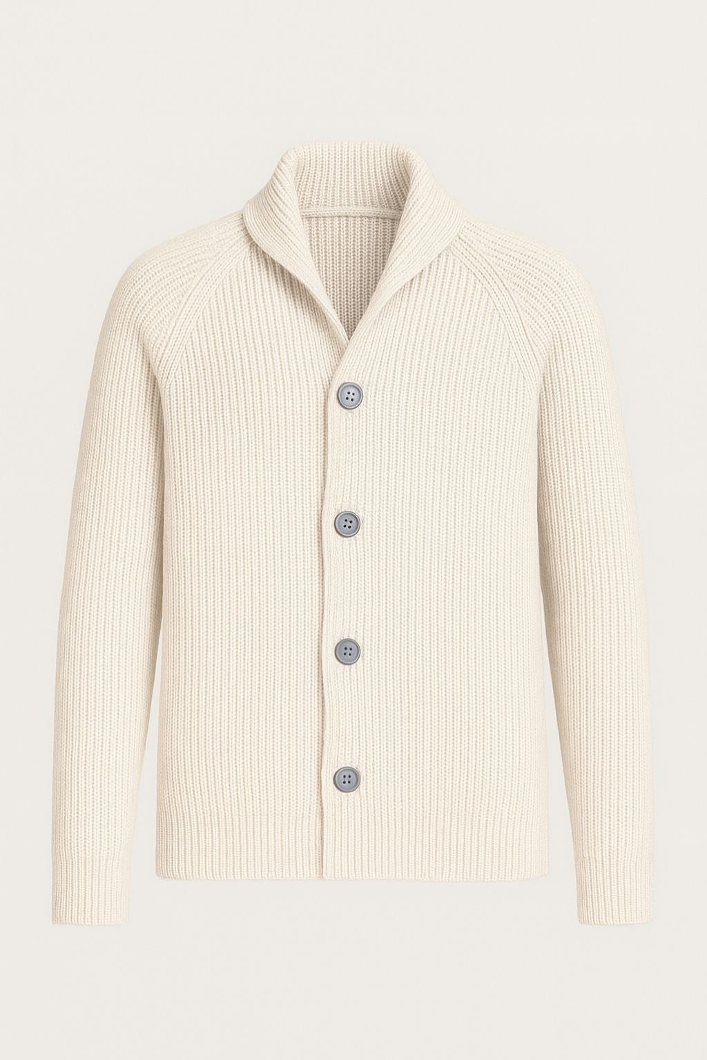 Noah | Men’s Knitted Cardigan - Button-Up Sweater - Ribbed Design - Everyday Layering