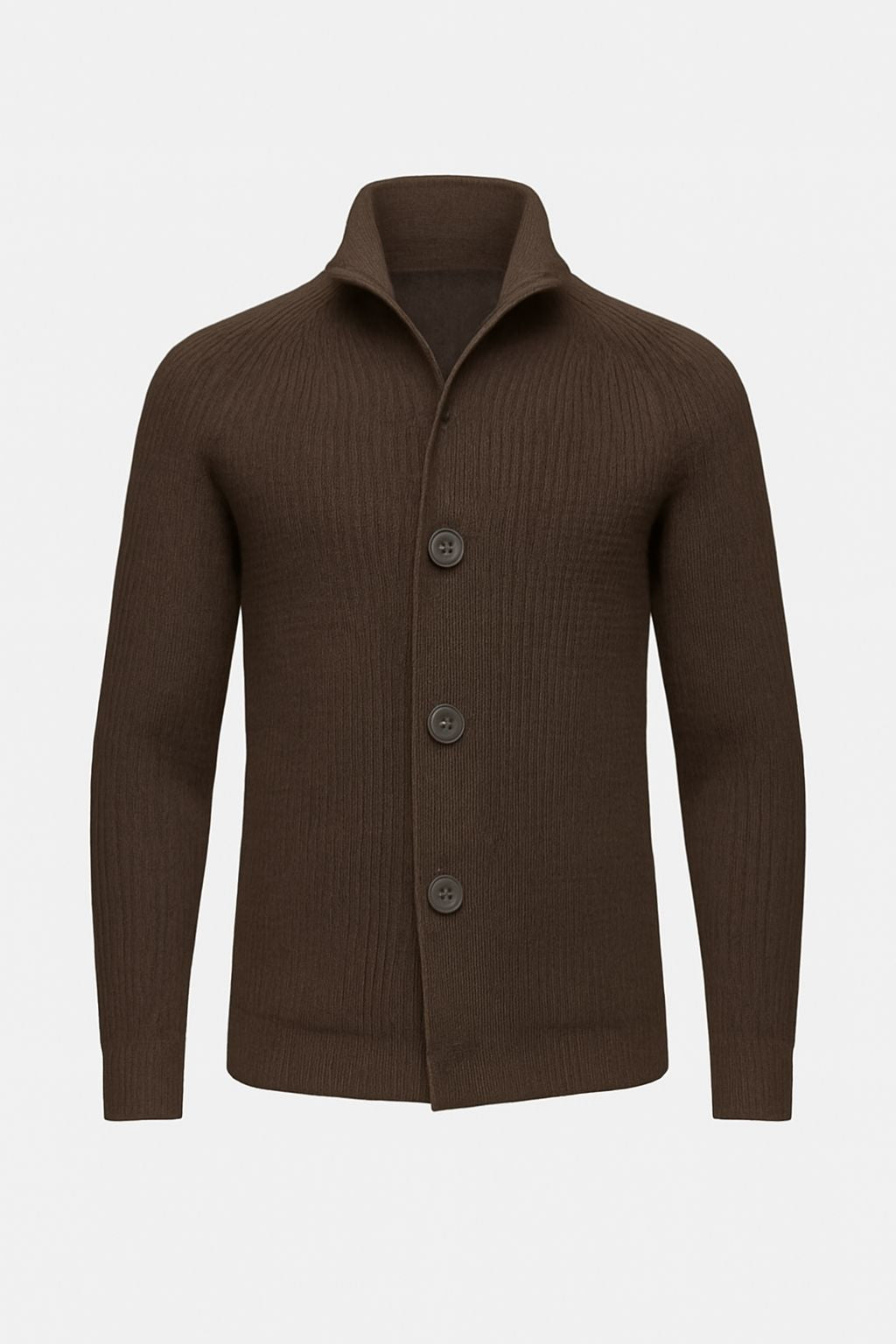 Noah | Men’s Knitted Cardigan - Button-Up Sweater - Ribbed Design - Everyday Layering