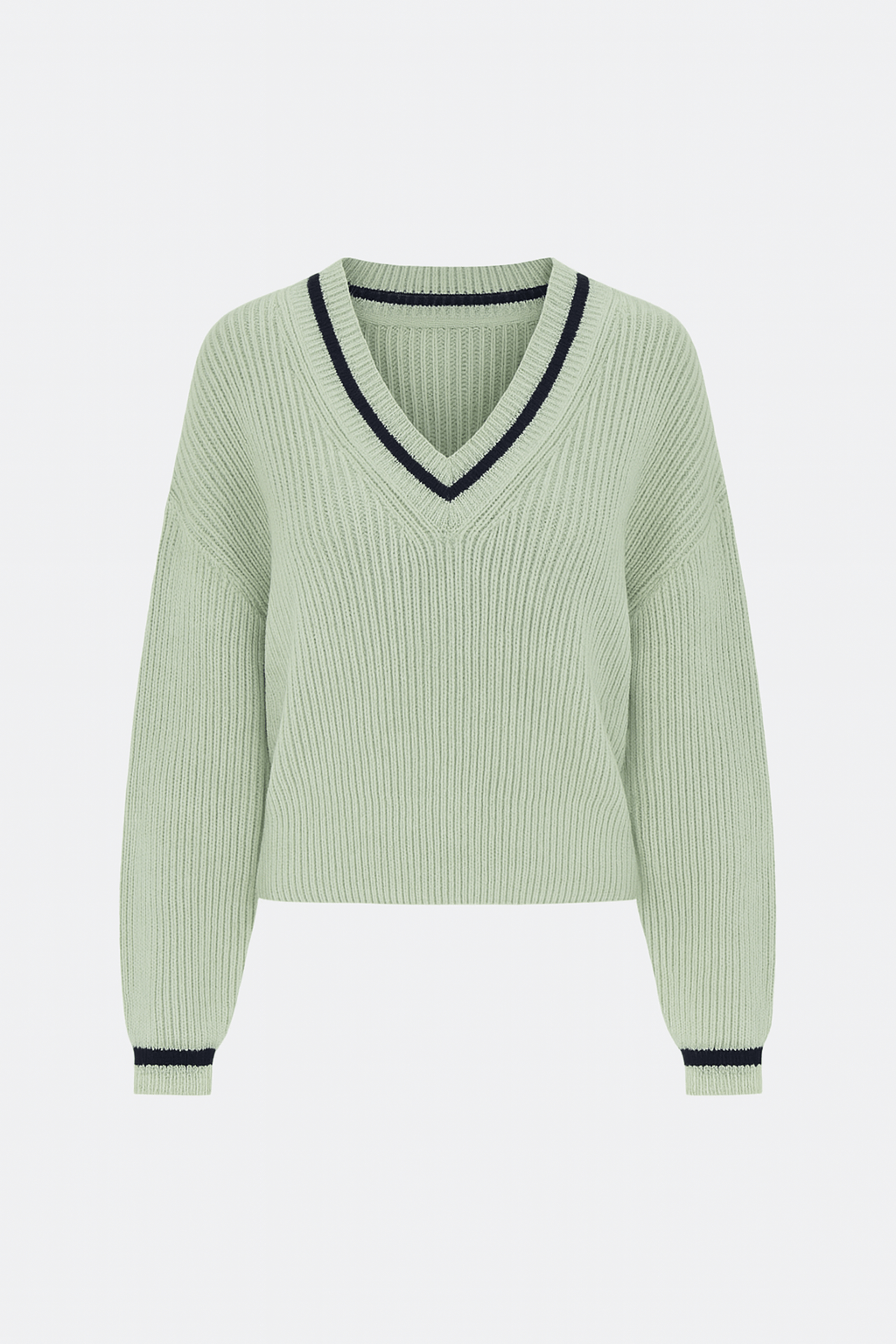 Tessa | Effortless Style - Women’s Striped V-Neck Sweater - Relaxed Fit - Ribbed Cuffs & Hem