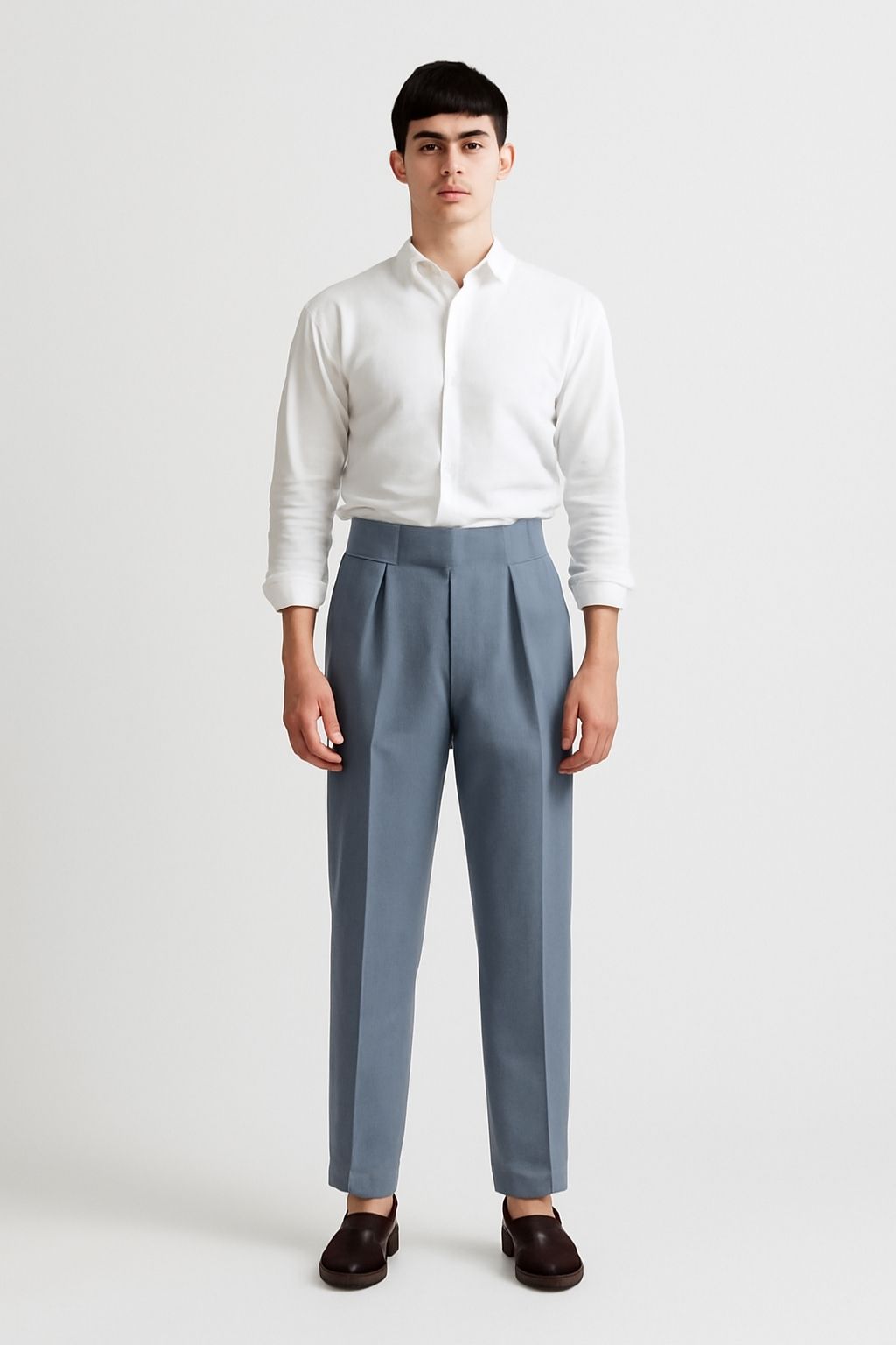 Oliver | Men’s High-Waisted Trousers – Tailored Fit – Pleated Front – Adjustable Side Buckle