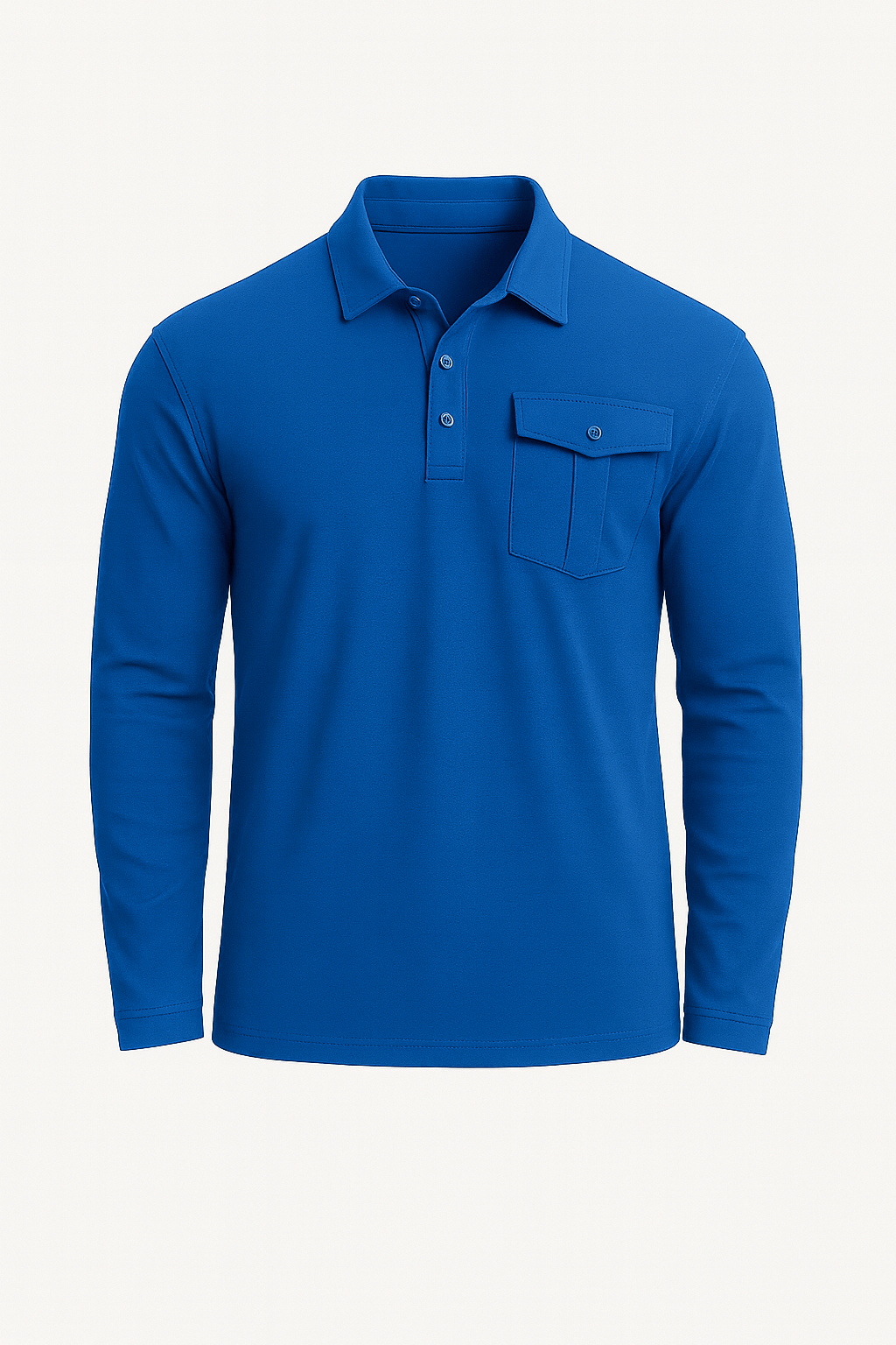Jarrod | Men’s Slim Fit Cotton Henley Polo Shirt - Stand Collar - Chest Pocket - All-Season Wear