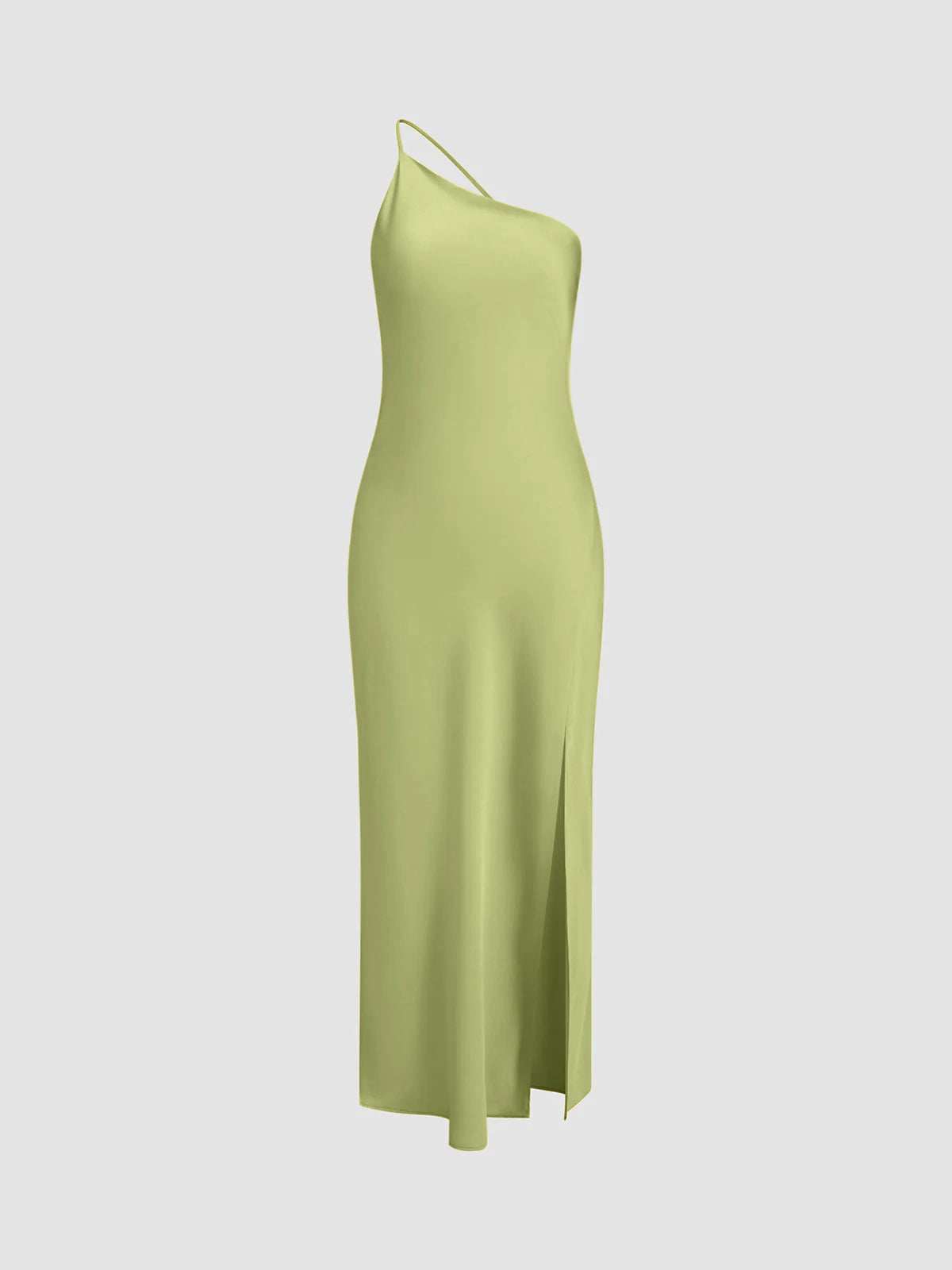 Variant image for Women's Satin Maxi Dress – One Shoulder, Open Back, High Slit – Elegant Evening & Formal Wear-11