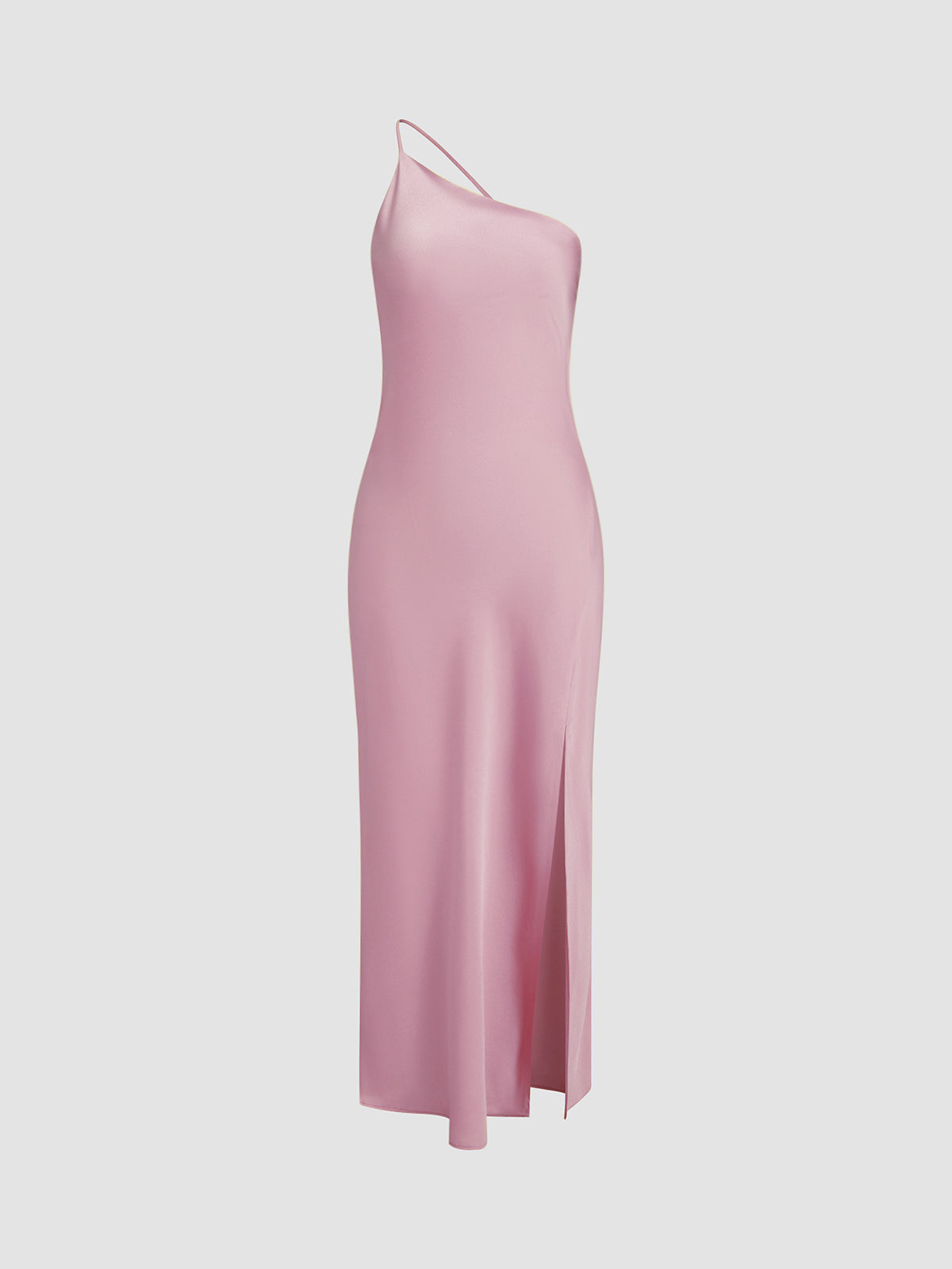 Variant image for Women's Satin Maxi Dress – One Shoulder, Open Back, High Slit – Elegant Evening & Formal Wear-26