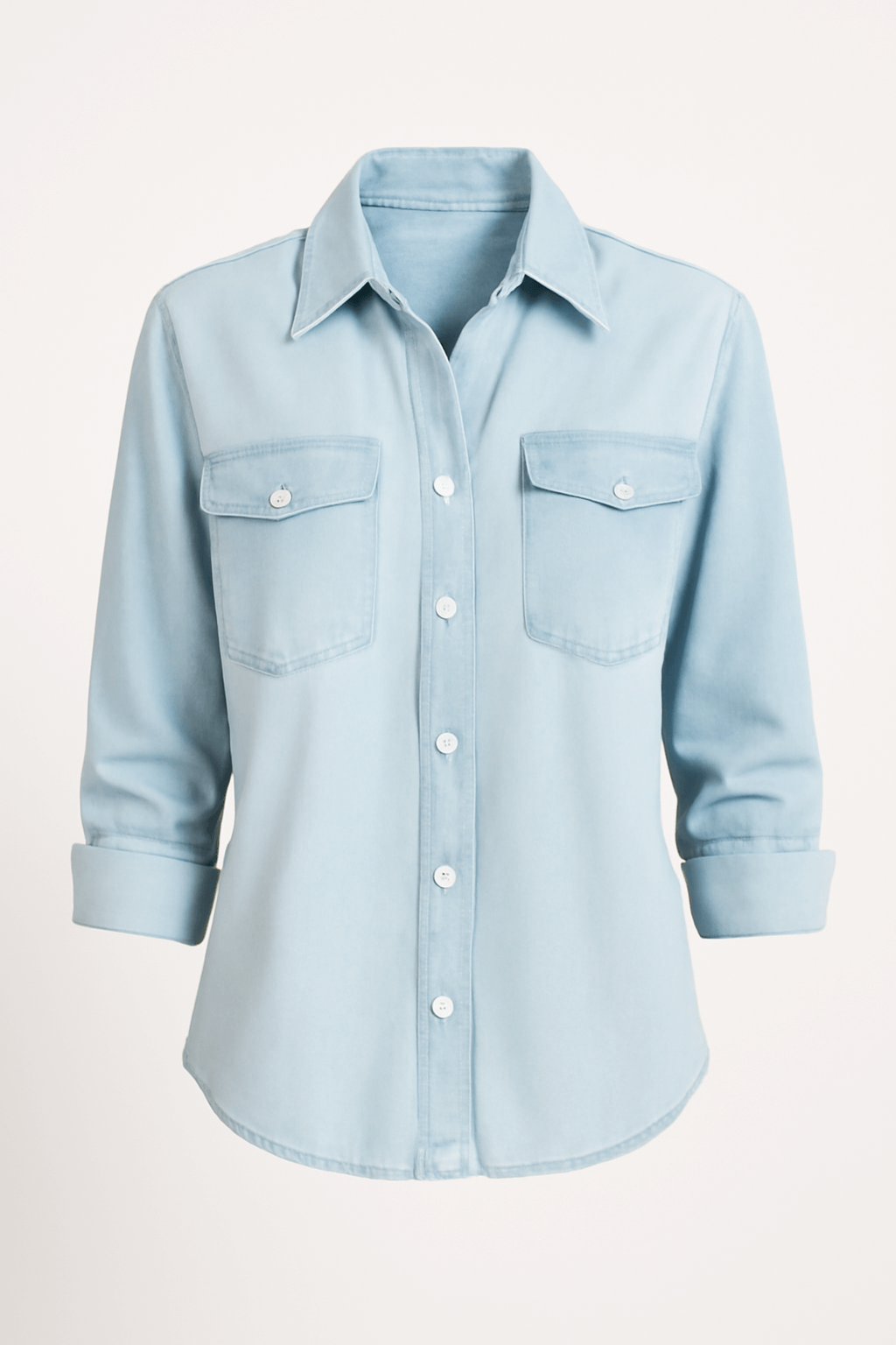 Nora | Women’s Denim Shirt - Button Closure - Long Sleeve - Western Style