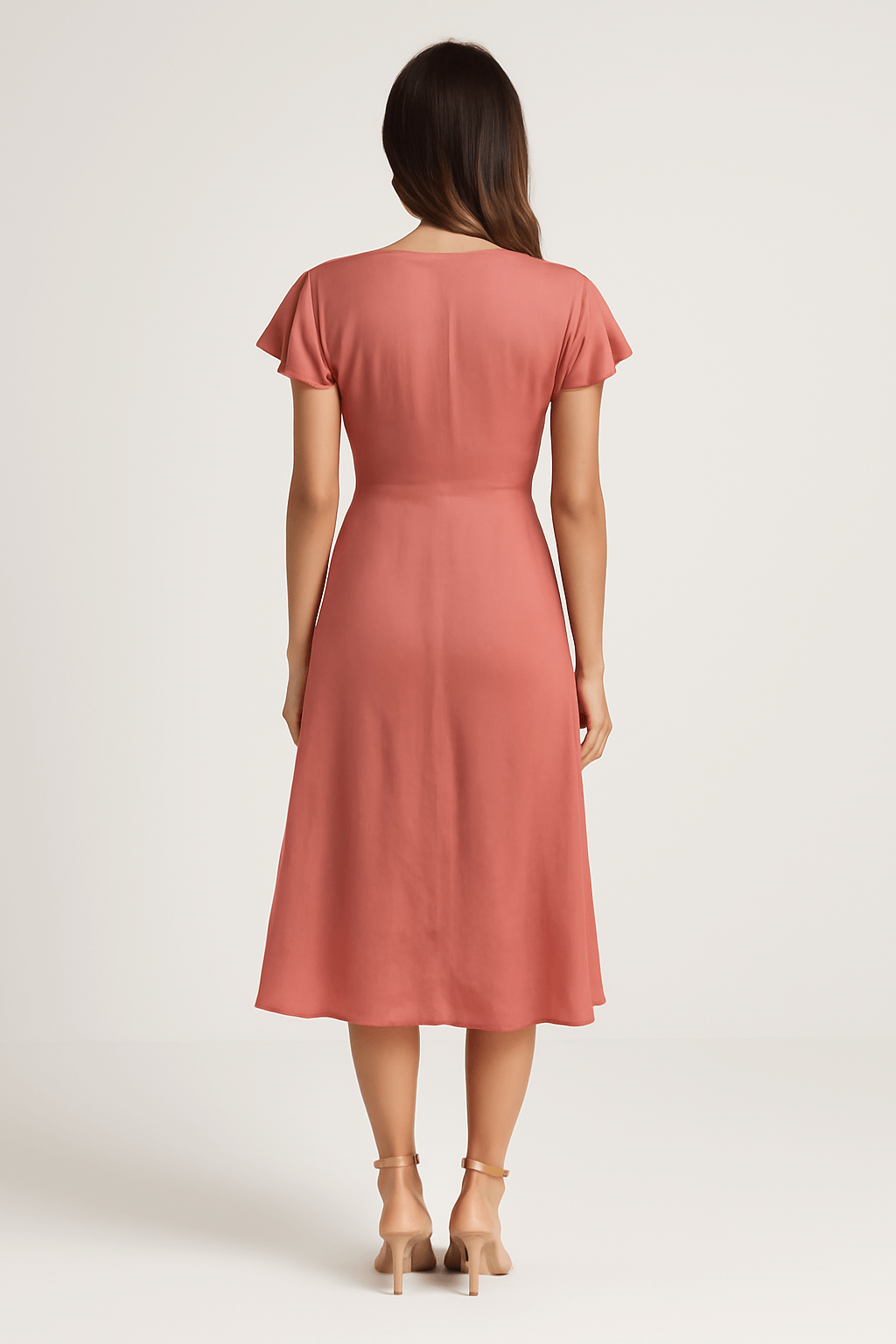 Tilly | Women’s Cotton Midi Dress - Deep V-Neck - Lightweight Fabric - Summer Wear