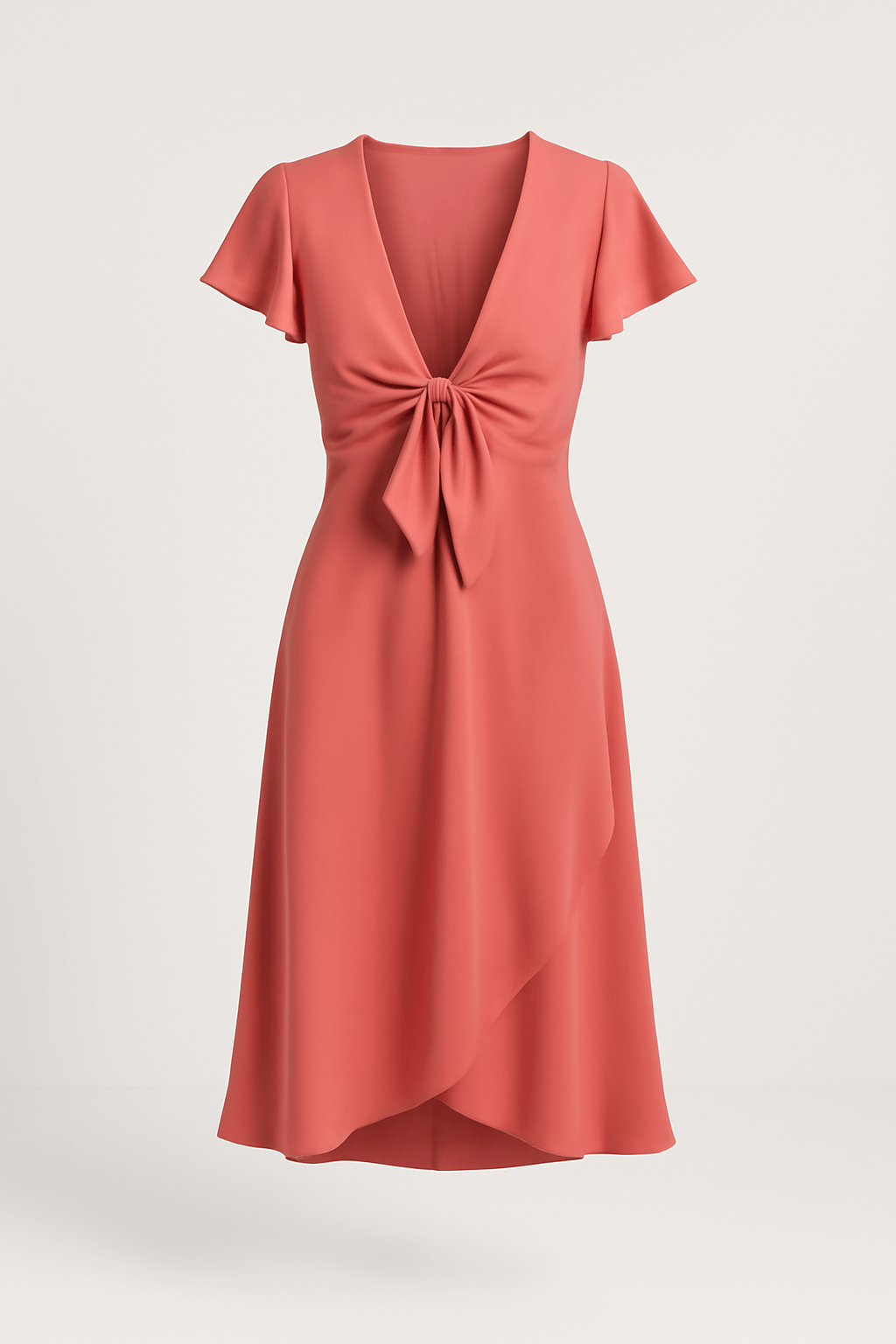Tilly | Women’s Cotton Midi Dress - Deep V-Neck - Lightweight Fabric - Summer Wear