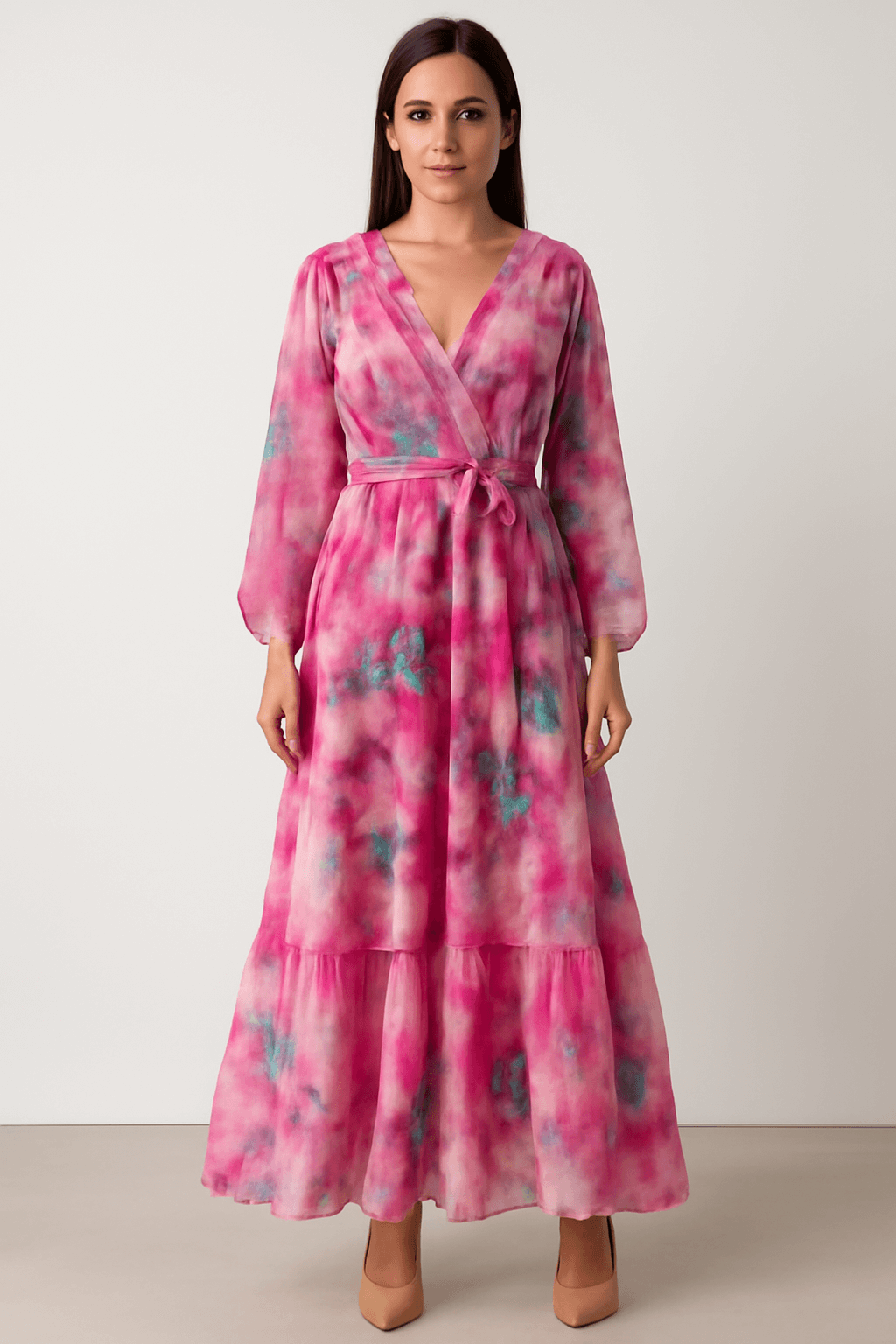Sol | Women's Long Sleeve White Summer Maxi Dress – Lightweight A-Line Casual Dress for Spring and Summer