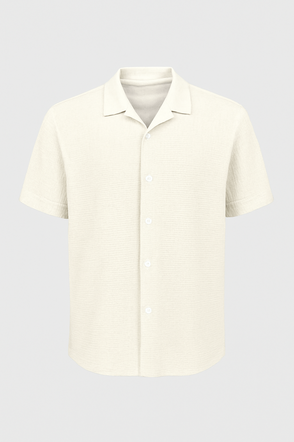 Finn | Men’s Cotton Shirt - Short Sleeve - Monochrome Style - Casual Wear