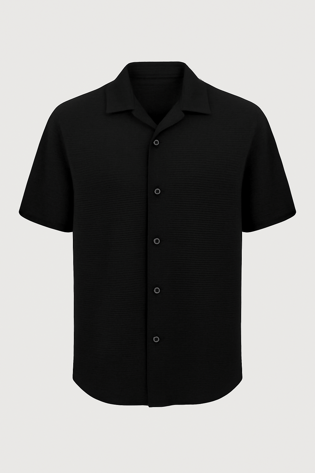 Finn | Men’s Cotton Shirt - Short Sleeve - Monochrome Style - Casual Wear