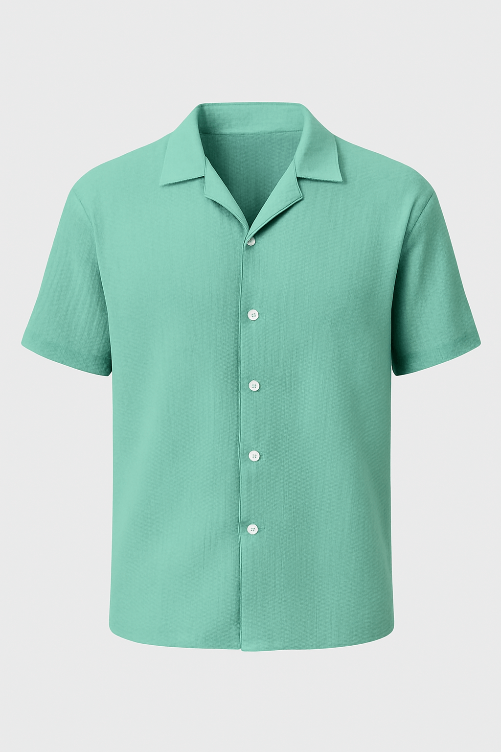 Finn | Men’s Cotton Shirt - Short Sleeve - Monochrome Style - Casual Wear