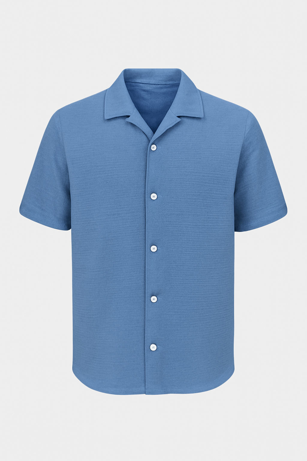 Finn | Men’s Cotton Shirt - Short Sleeve - Monochrome Style - Casual Wear