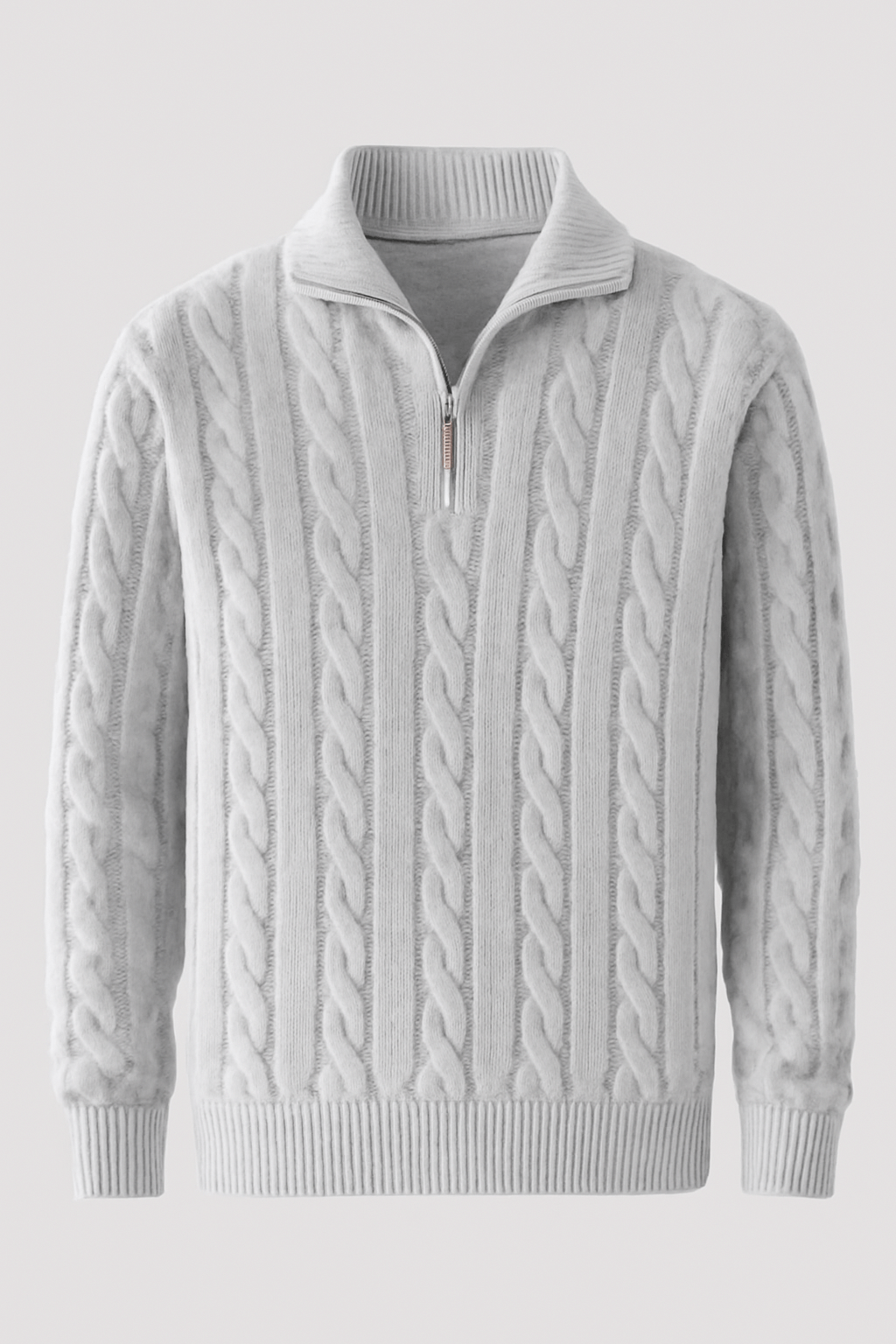 Costa | Men’s Cotton Half-Zip Sweater - High Collar - Ribbed Cuffs - Smart Casual Wear