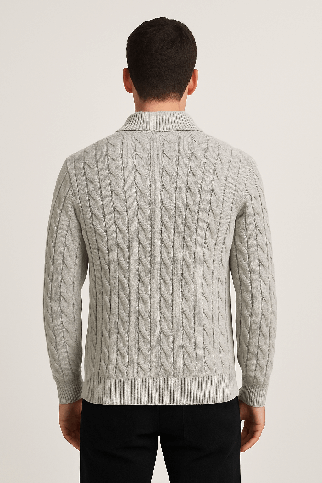 Costa | Men’s Cotton Half-Zip Sweater - High Collar - Ribbed Cuffs - Smart Casual Wear