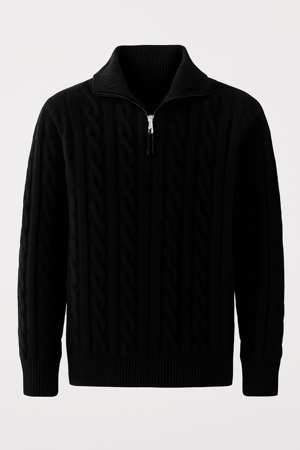 Costa | Men’s Cotton Half-Zip Sweater - High Collar - Ribbed Cuffs - Smart Casual Wear