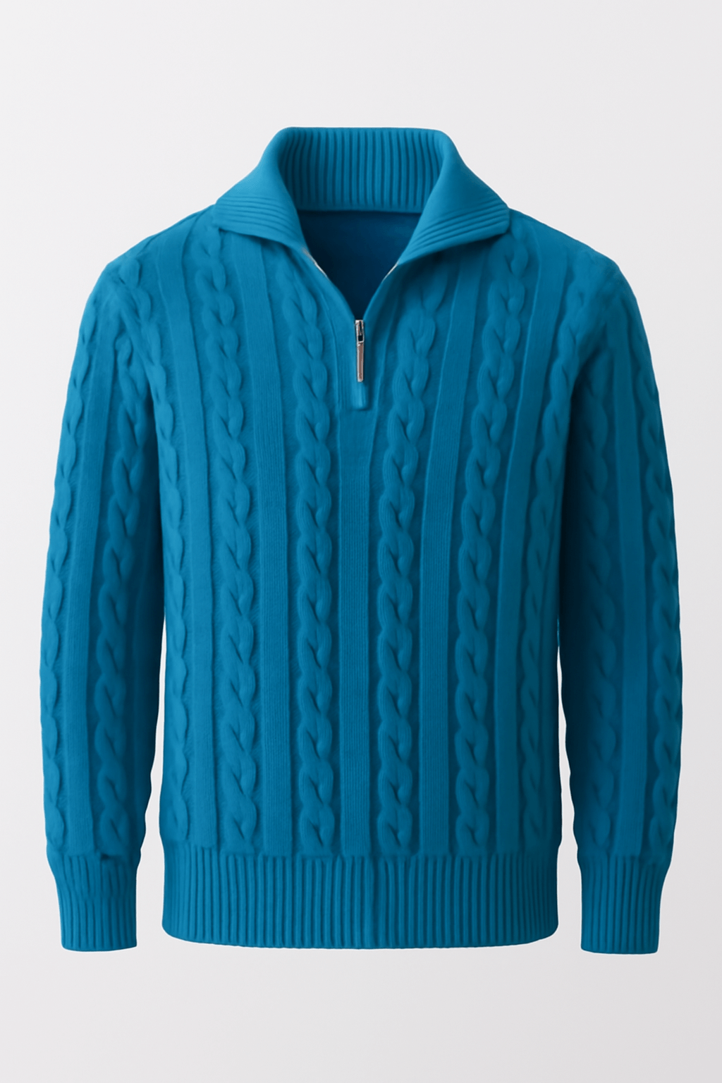 Costa | Men’s Cotton Half-Zip Sweater - High Collar - Ribbed Cuffs - Smart Casual Wear