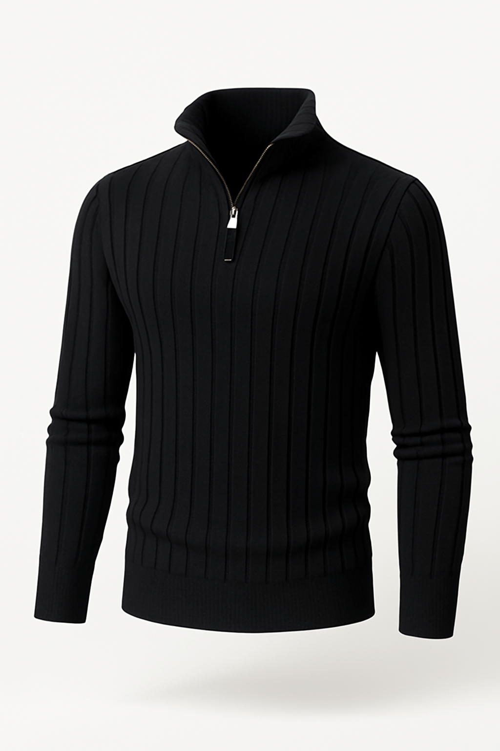 Andi | Men’s Cotton Half-Zip Sweater - Ribbed Cuffs - Long Sleeve - Casual Layering