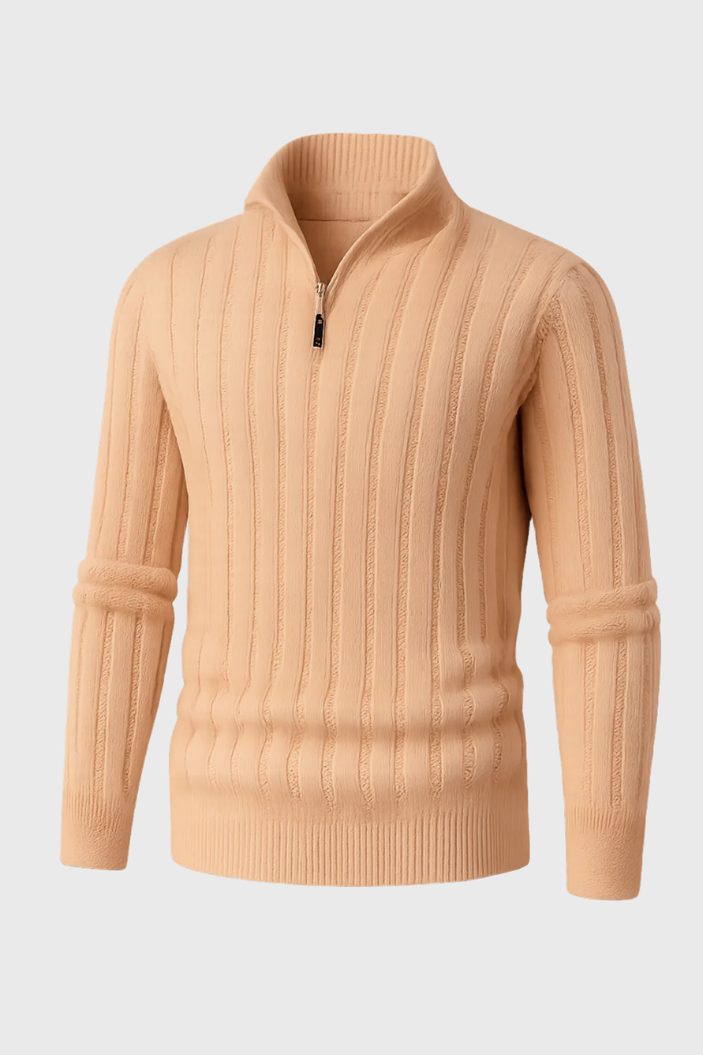Andi | Men’s Cotton Half-Zip Sweater - Ribbed Cuffs - Long Sleeve - Casual Layering