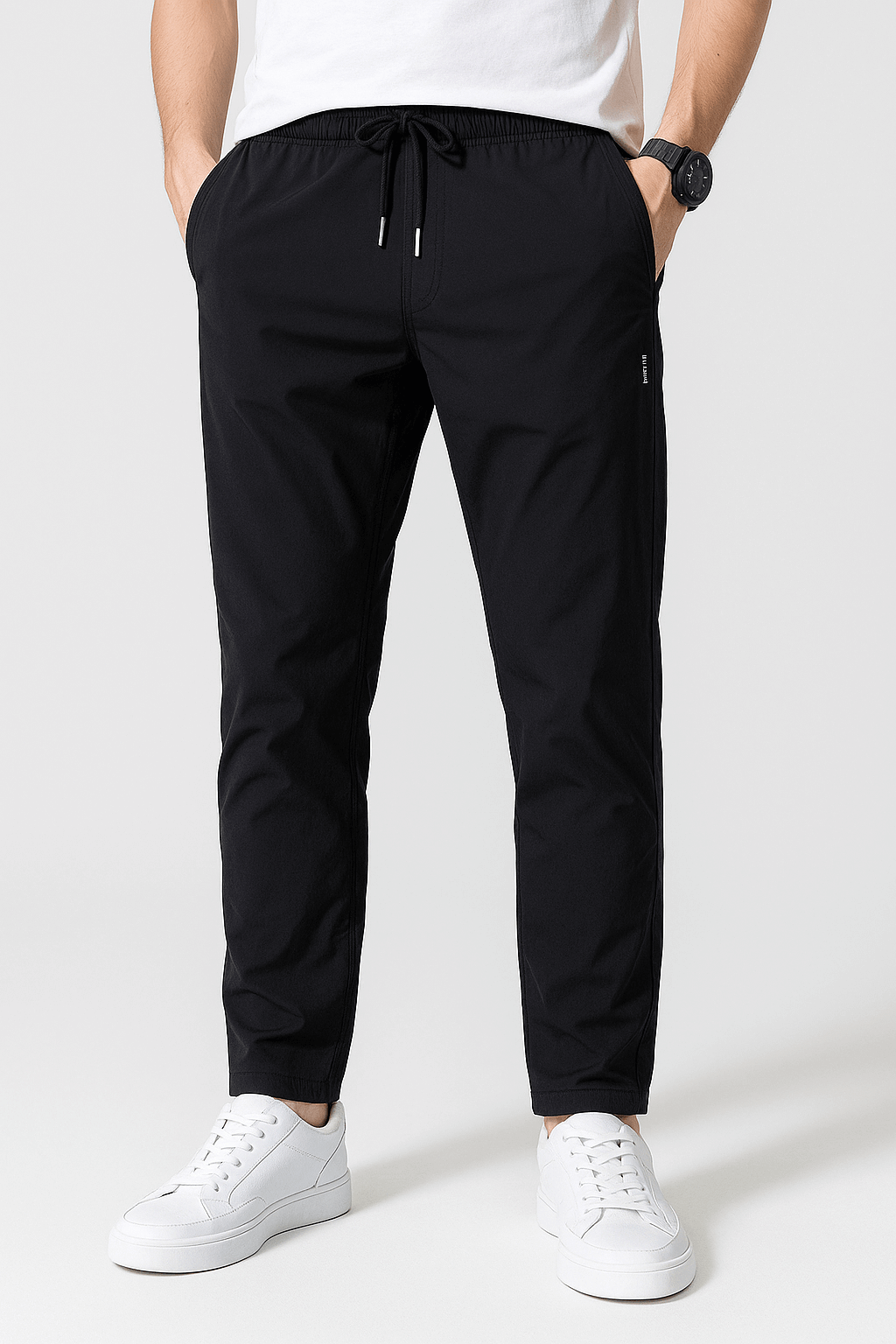 Marco | Men’s Jogger Trousers - Slim Tapered Fit - Elastic Waistband with Drawstring - Breathable