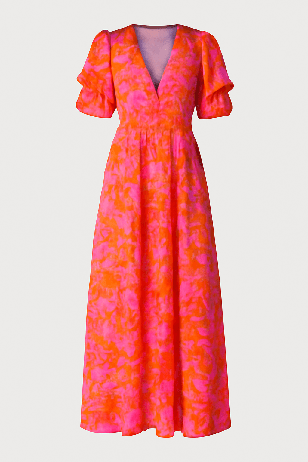 Heidi | Women's Maxi Dress - Puff Sleeve - V-Neck - Floral Print - Flowing Elegant Fit