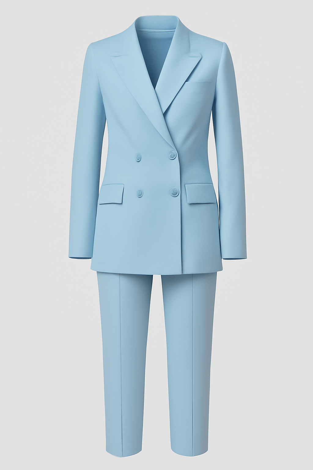Annabelle | Women’s Formal Suit Set - Double-Breasted Blazer - Wool Blend Fabric