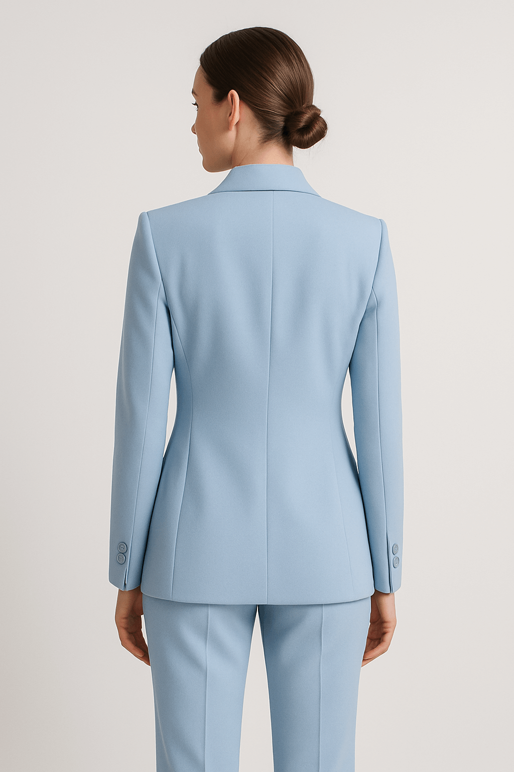 Annabelle | Women’s Formal Suit Set - Double-Breasted Blazer - Wool Blend Fabric