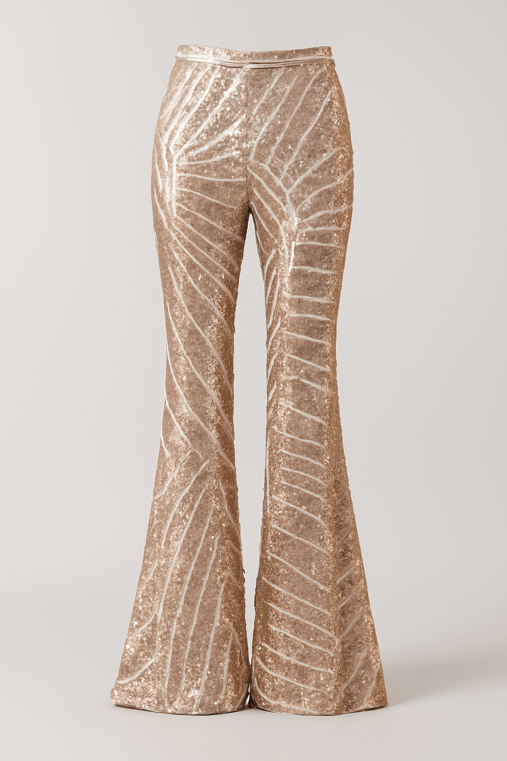 Edith | Women’s Sequin Flared Pants - Party Wear - Stretch Waistband