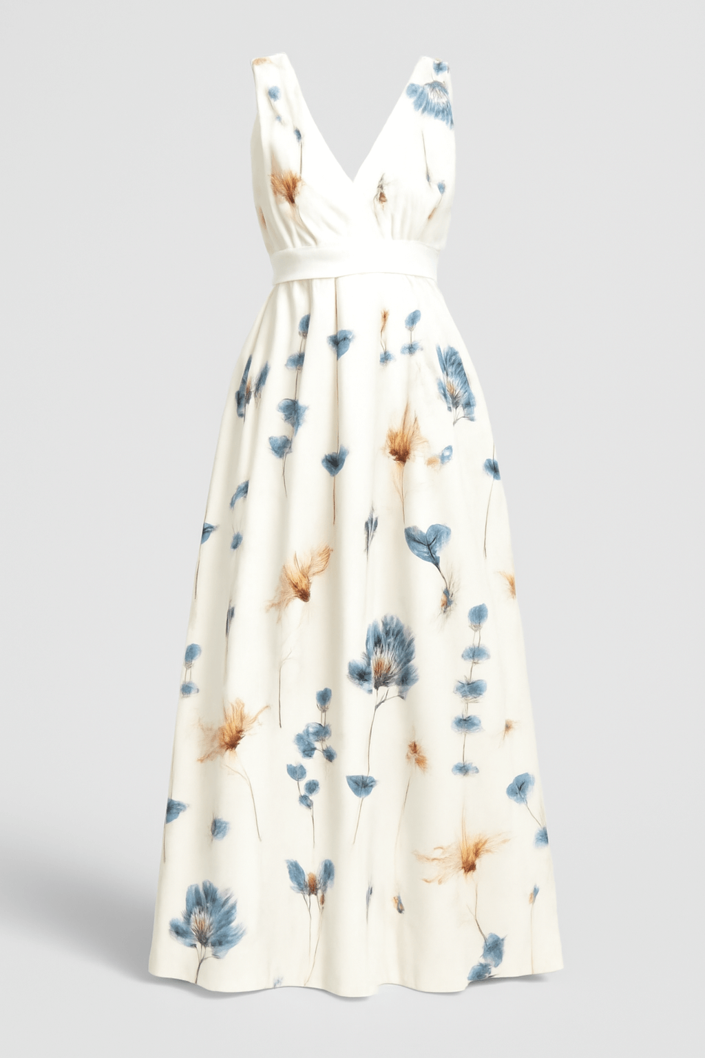 Amelia | Floral Print Sleeveless Maxi Dress – Elegant V-Neck Summer Style