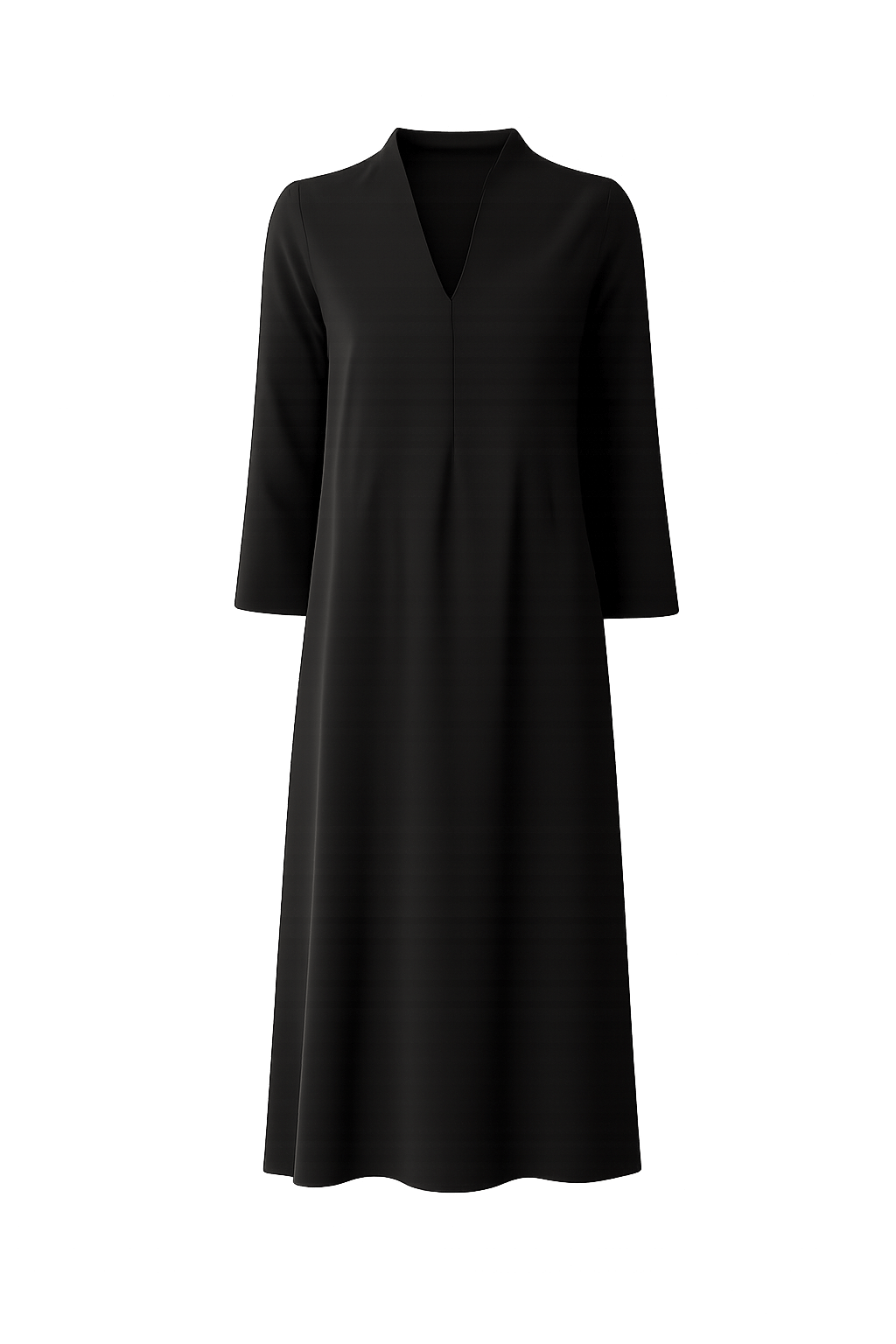 Olive | Long-Sleeve Cotton Maxi Dress - Modest A-Line Fit