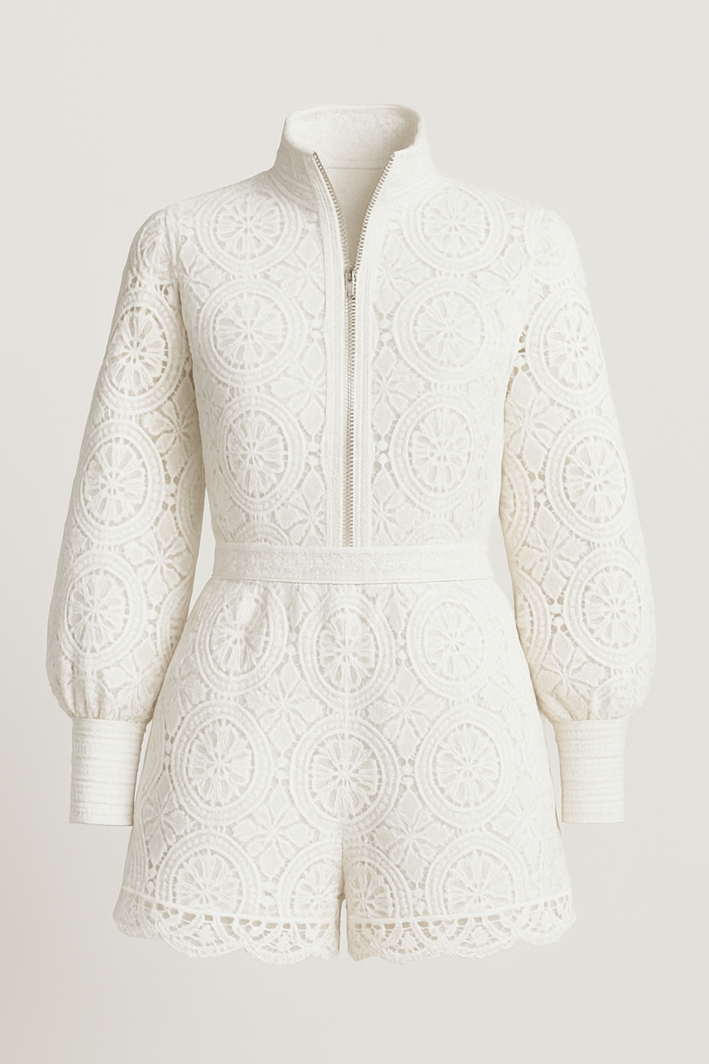 Penelope | Women’s Lace Two-Piece Set – Long Sleeve Top – Fitted Waist Mini Skirt – Elegant Fit