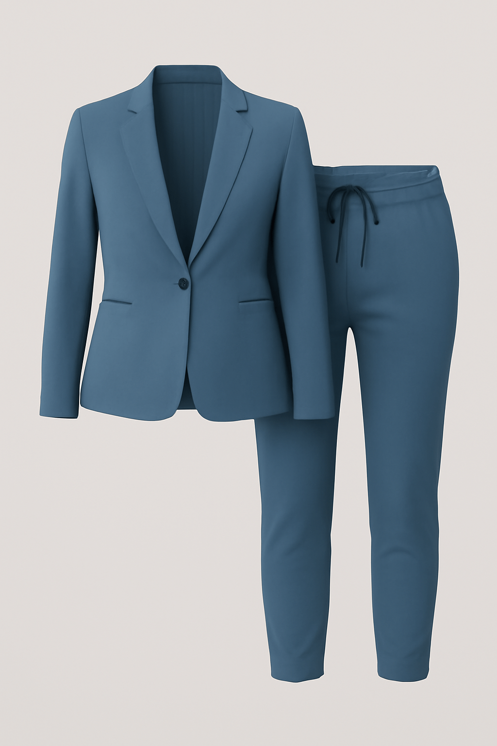 Adda | Women’s Blazer Set – Tailored Fit – Notched Lapel – Drawstring Tapered Trousers