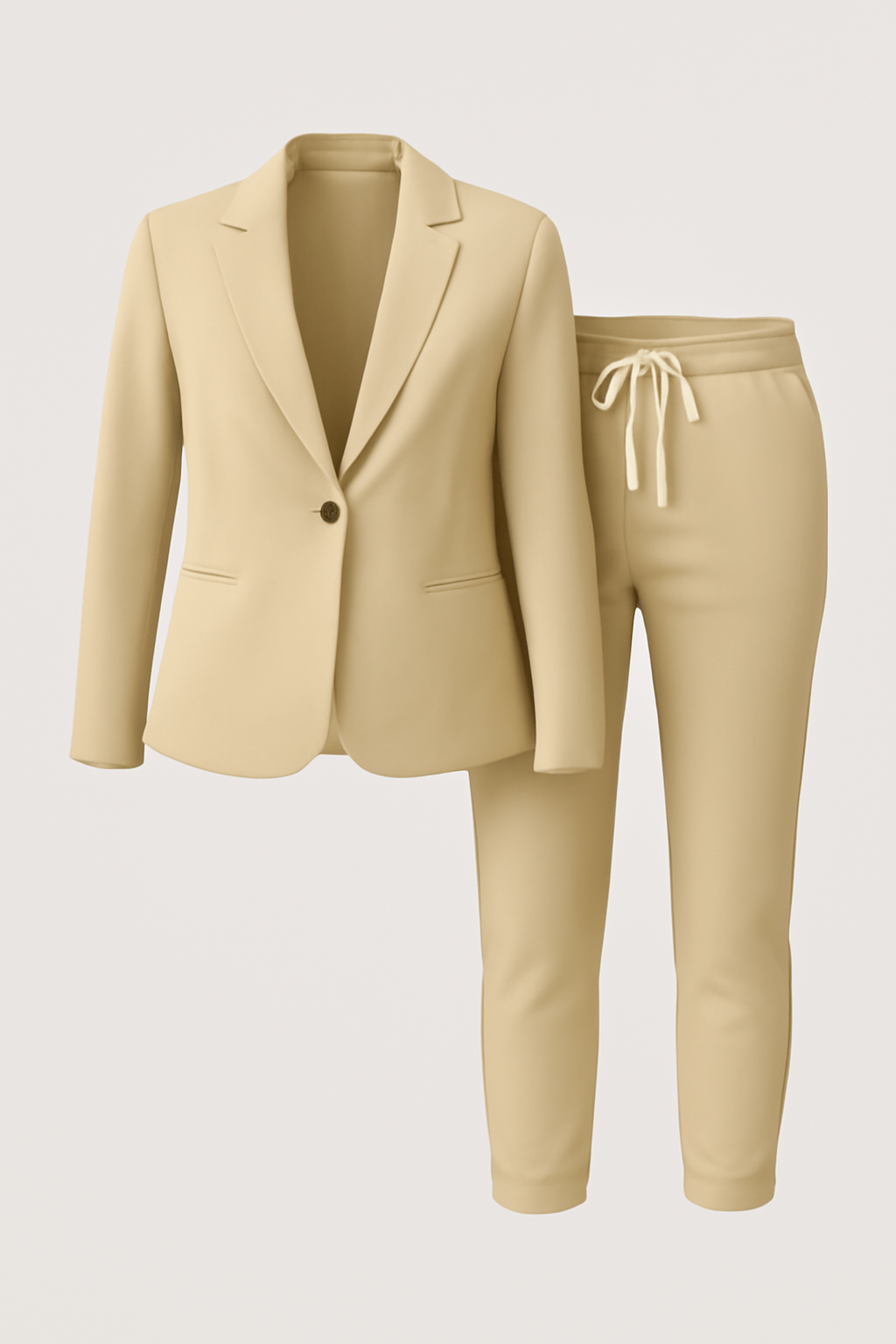 Adda | Women’s Blazer Set – Tailored Fit – Notched Lapel – Drawstring Tapered Trousers