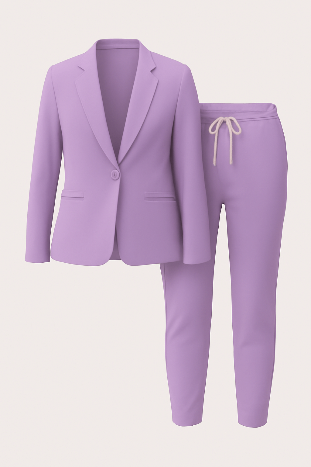 Adda | Women’s Blazer Set – Tailored Fit – Notched Lapel – Drawstring Tapered Trousers