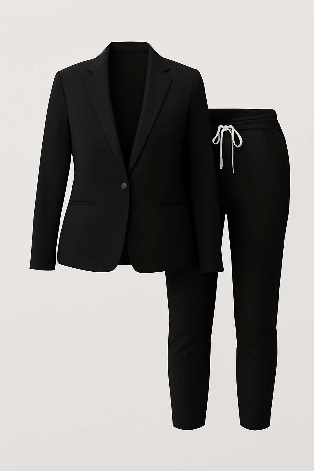 Adda | Women’s Blazer Set – Tailored Fit – Notched Lapel – Drawstring Tapered Trousers