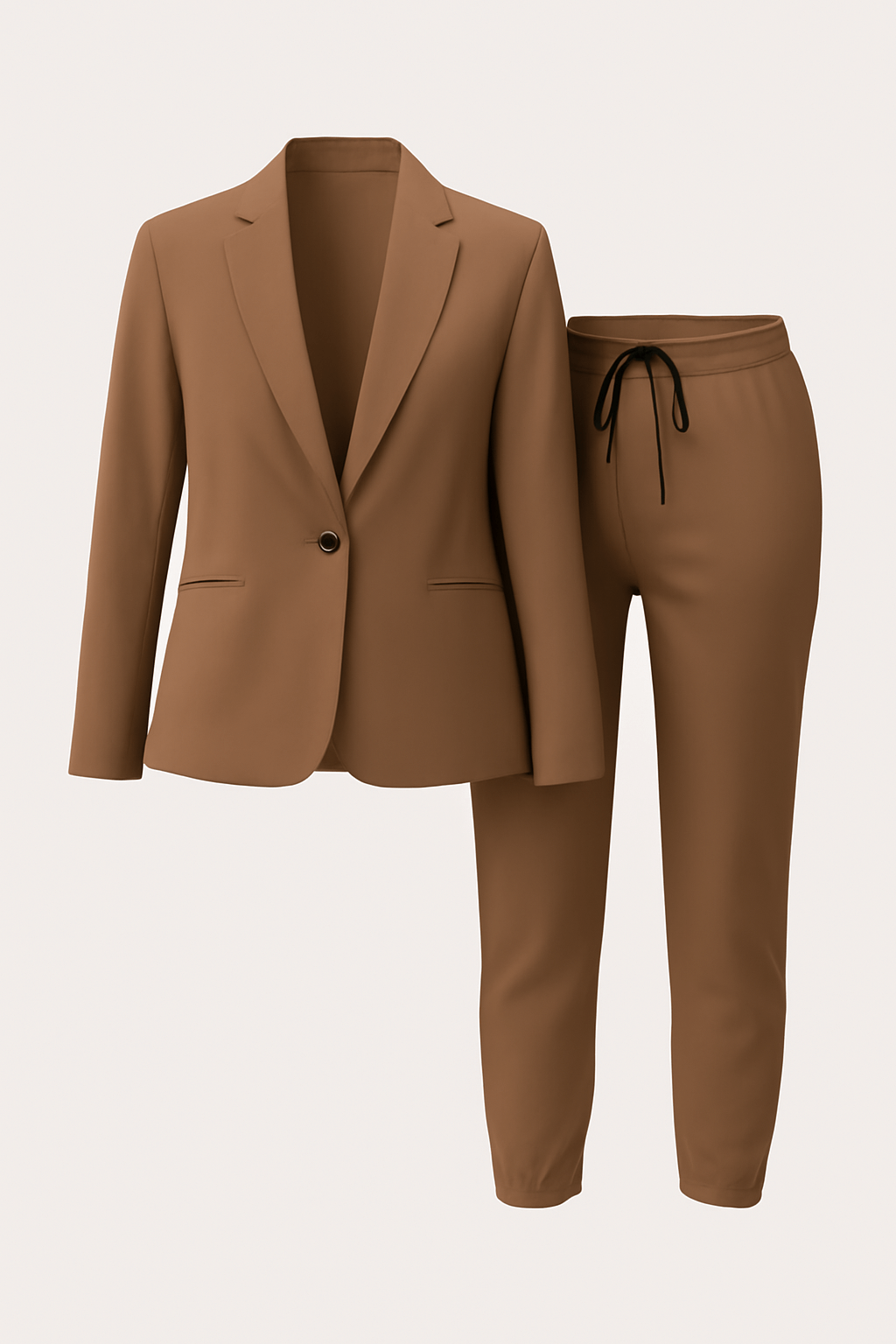 Adda | Women’s Blazer Set – Tailored Fit – Notched Lapel – Drawstring Tapered Trousers