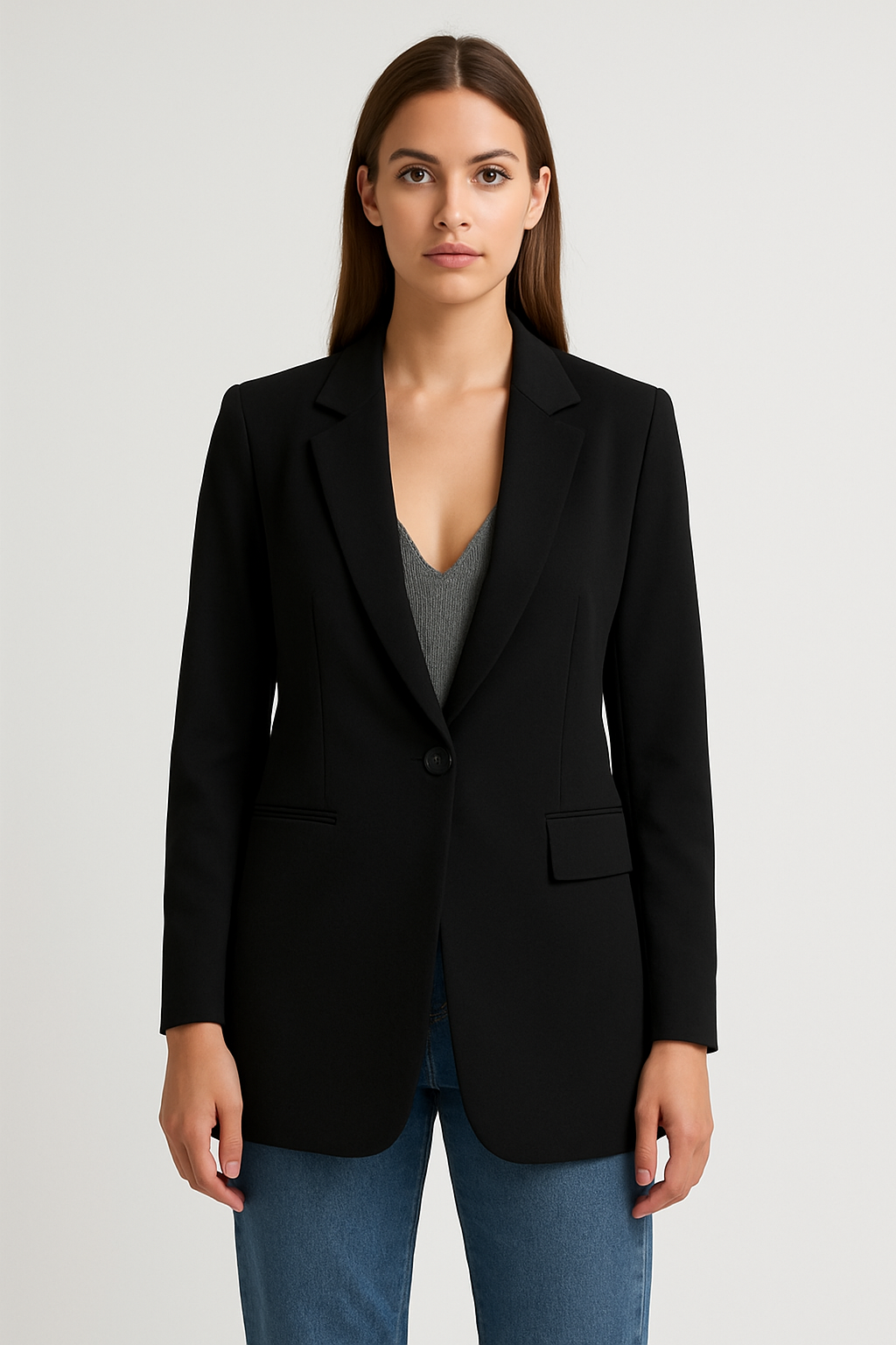 Penny | Women’s Blazer – Tailored Fit – Longline Cut – Notched Lapel – Formal Smart Style