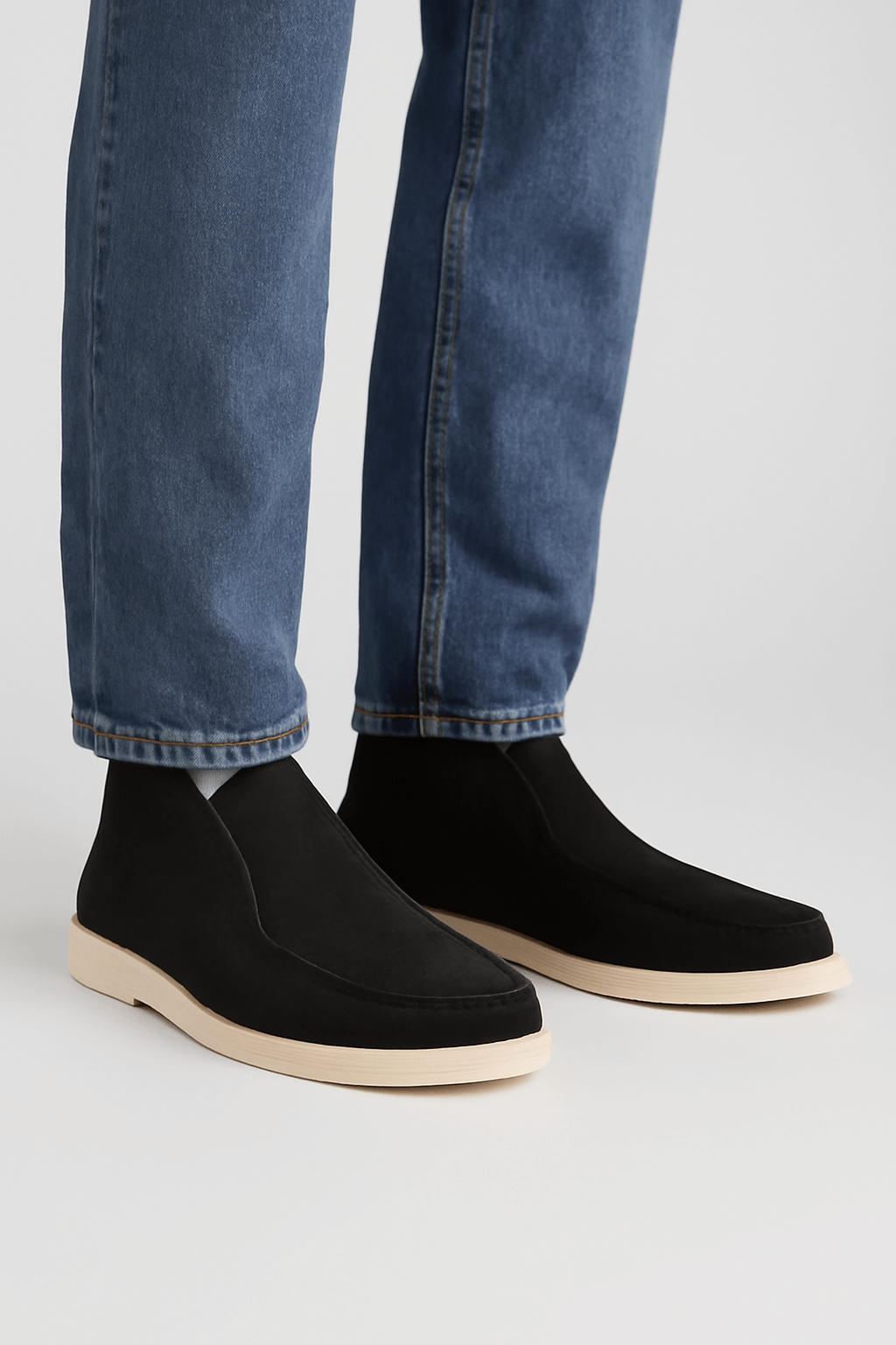 Tobias | Men’s High Suede Loafers - Full Leather Insole - Precise Stitch Detailing