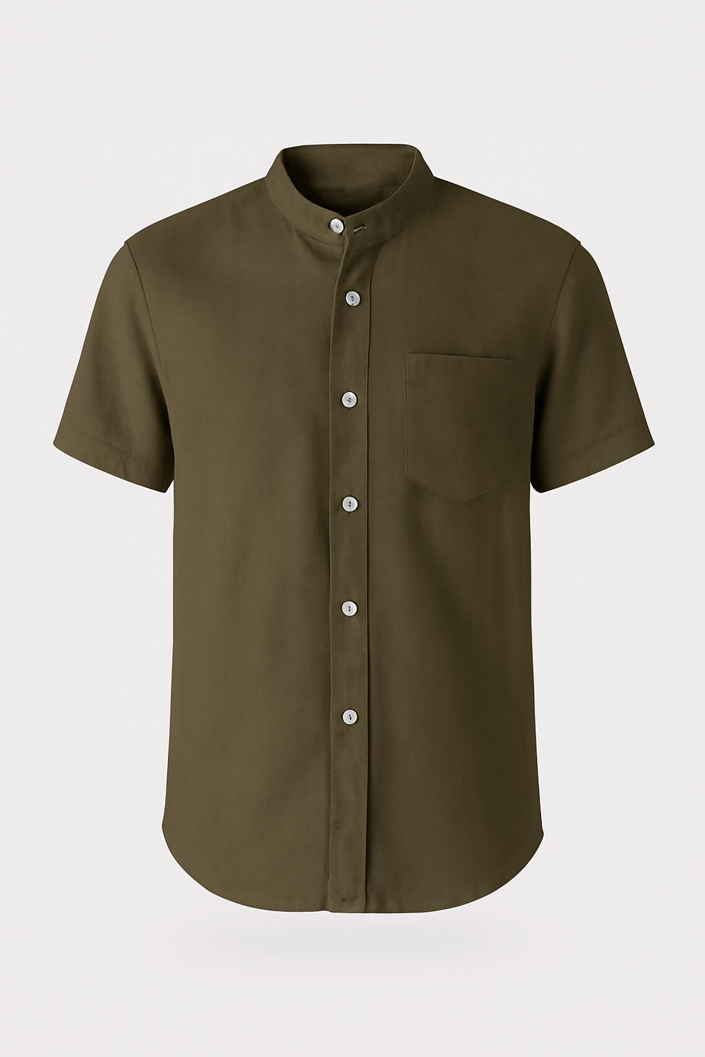 Reggie | Men's Linen Shirt – Casual Relaxed Fit – Lightweight Long Sleeve with Mandarin Collar