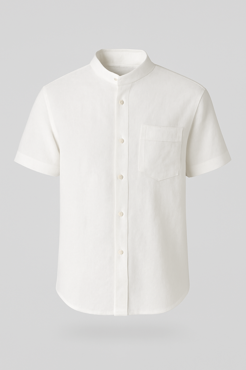 Reggie | Men's Linen Shirt – Casual Relaxed Fit – Lightweight Long Sleeve with Mandarin Collar