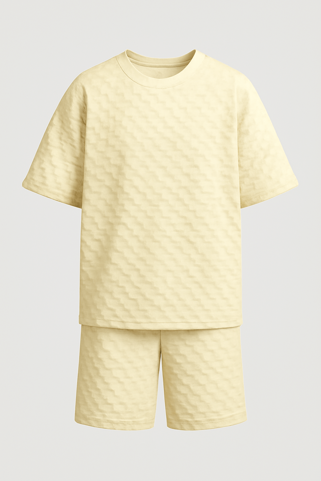 Lewis | Men's Casual Jacquard Knit Set – Loose Fit Shirt & Relaxed Shorts – Soft & Comfortable for Spring/Summer