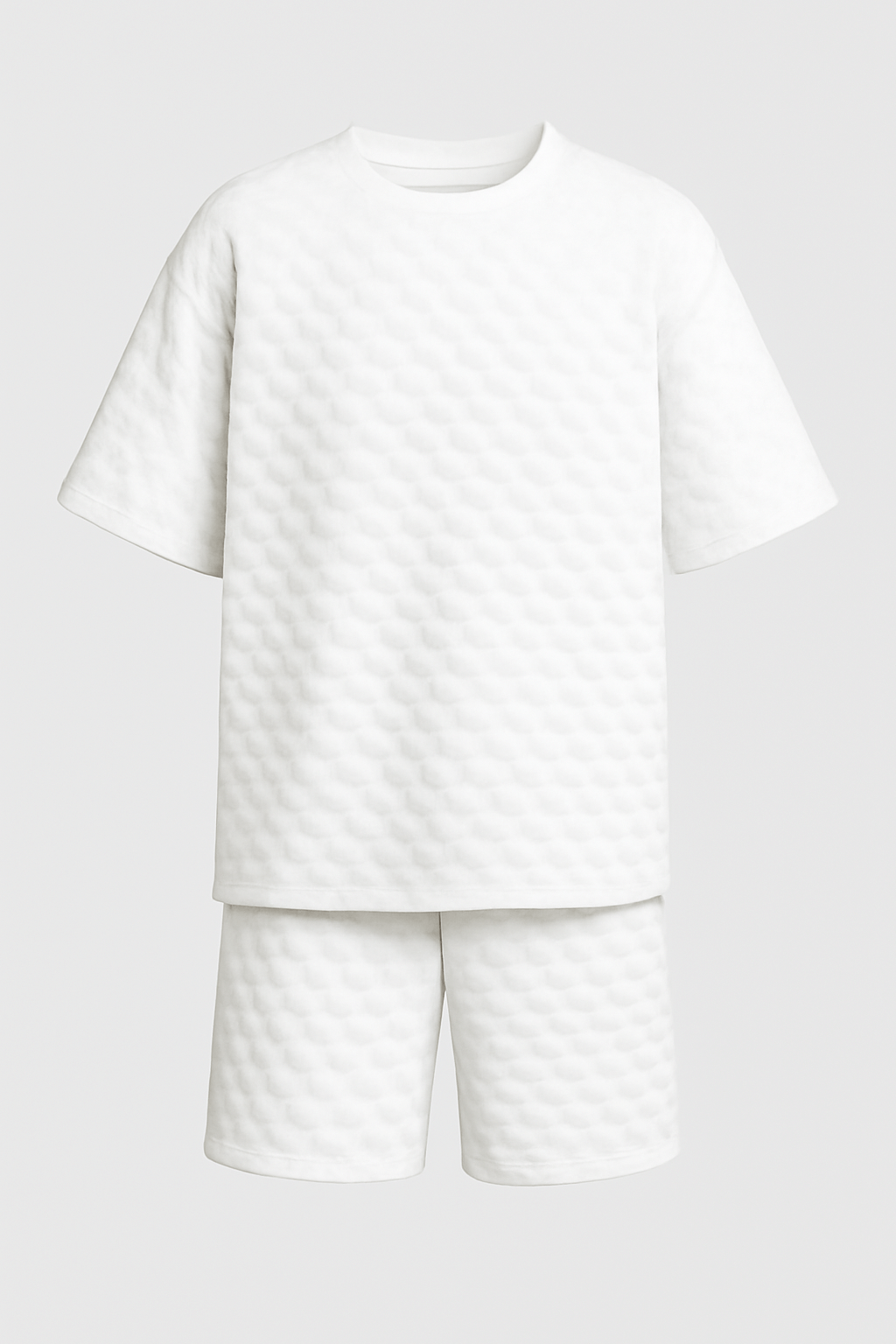 Lewis | Men's Casual Jacquard Knit Set – Loose Fit Shirt & Relaxed Shorts – Soft & Comfortable for Spring/Summer