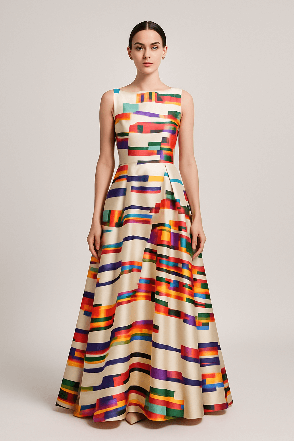 Ophelia | Women's Evening Gown – A-Line Sleeveless High Neck – Floor-Length Formal Dress