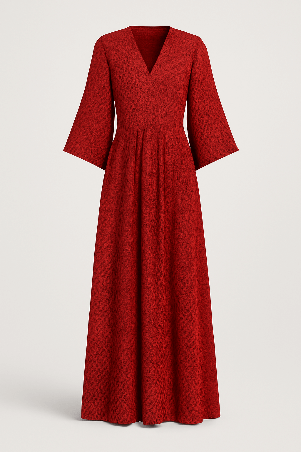 Noelle | Women's Summer Maxi Dress – Wrap Style – Flared Sleeves & Checkered Pattern