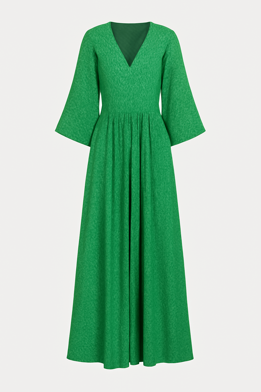 Noelle | Women's Summer Maxi Dress – Wrap Style – Flared Sleeves & Checkered Pattern