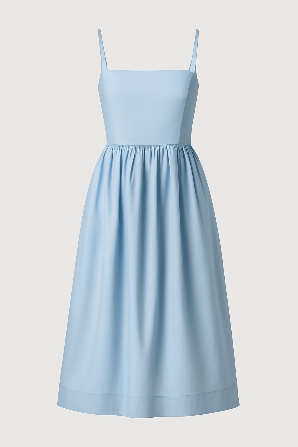 Elodie | Women's Summer Midi Dress – Spaghetti Strap – Elegant Flared Skirt for Warm Weather