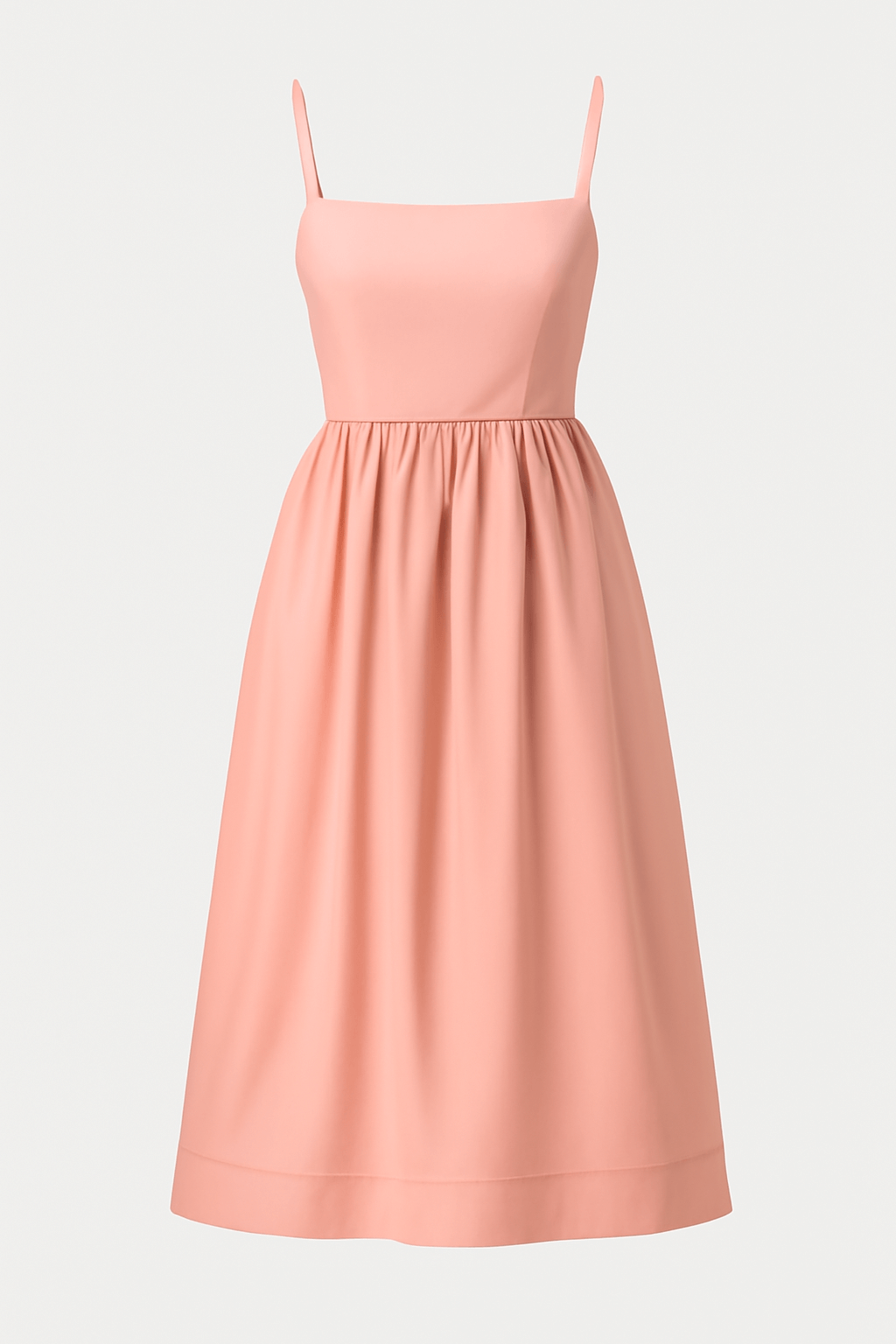 Elodie | Women's Summer Midi Dress – Spaghetti Strap – Elegant Flared Skirt for Warm Weather